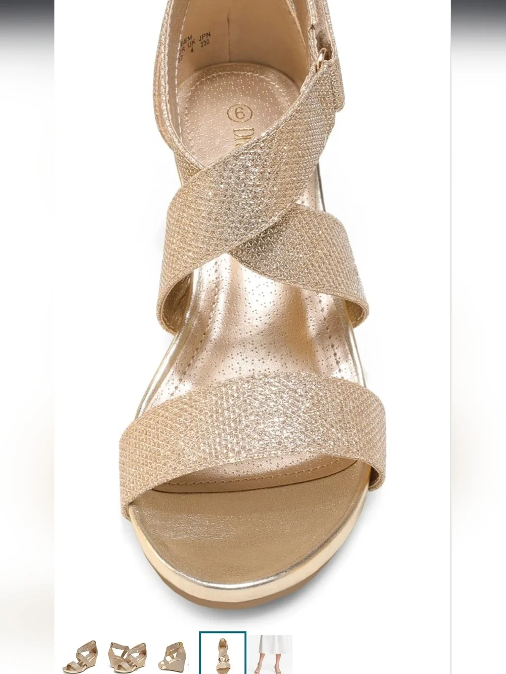 Dream Pairs Gold Glitter Strappy Sandals